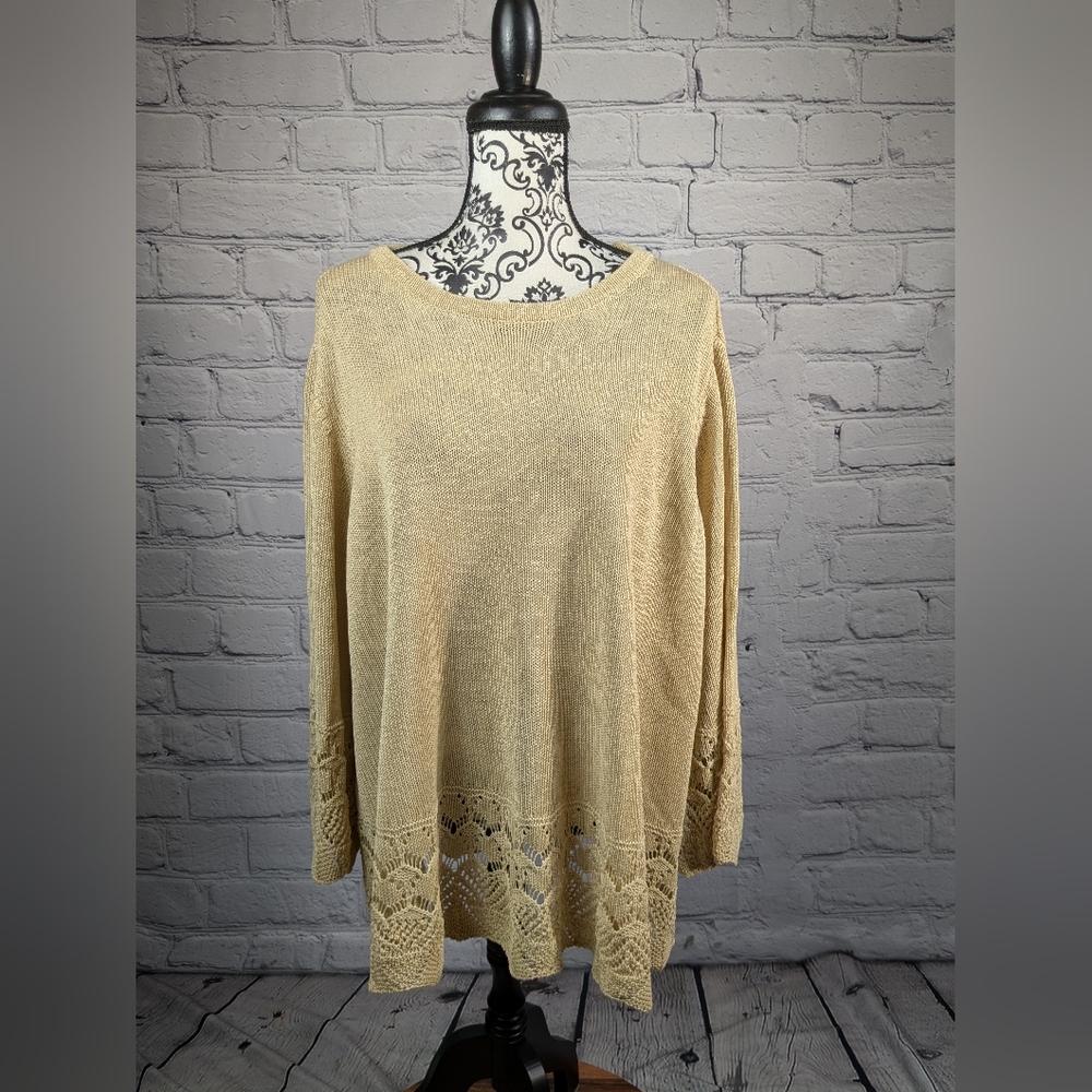 Attitudes Women's Long Sleeve Stretch Knit PopOver plus Size 2x Sweater NWT BB05
